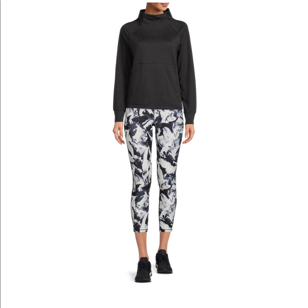 Avia Works Women's Active High-Waisted Leggings size S black an white